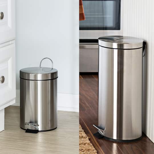 6 Pack: Honey Can Do 30L & 3L Stainless Steel Step Can Combo Set